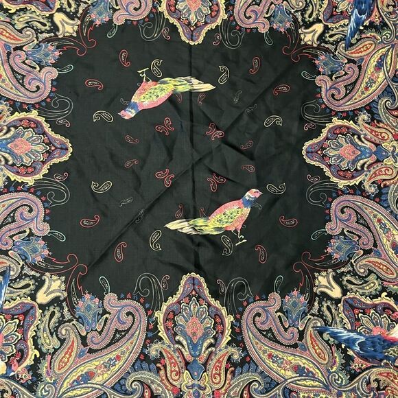 Beautiful vintage Women’s Sunkyung Sa bird Paisley Vtg SILK Scarf - Picture 1 of 8